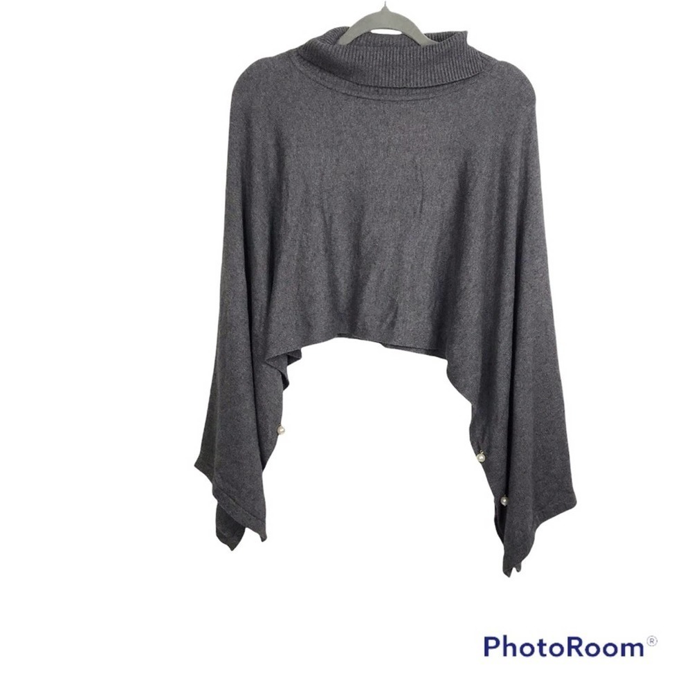 Sempre grey knit free fitting Pearl sleeve sweater